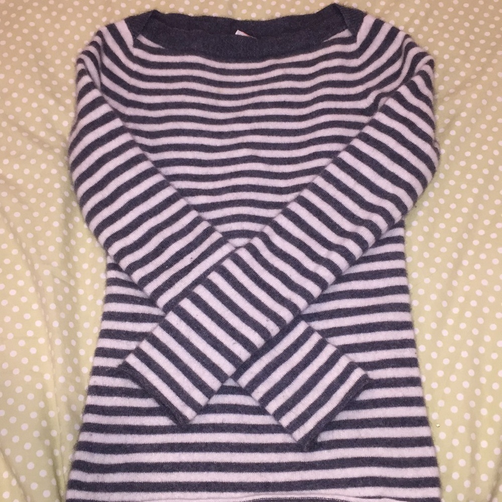 J. Crew 100% Cashmere Striped Sweater